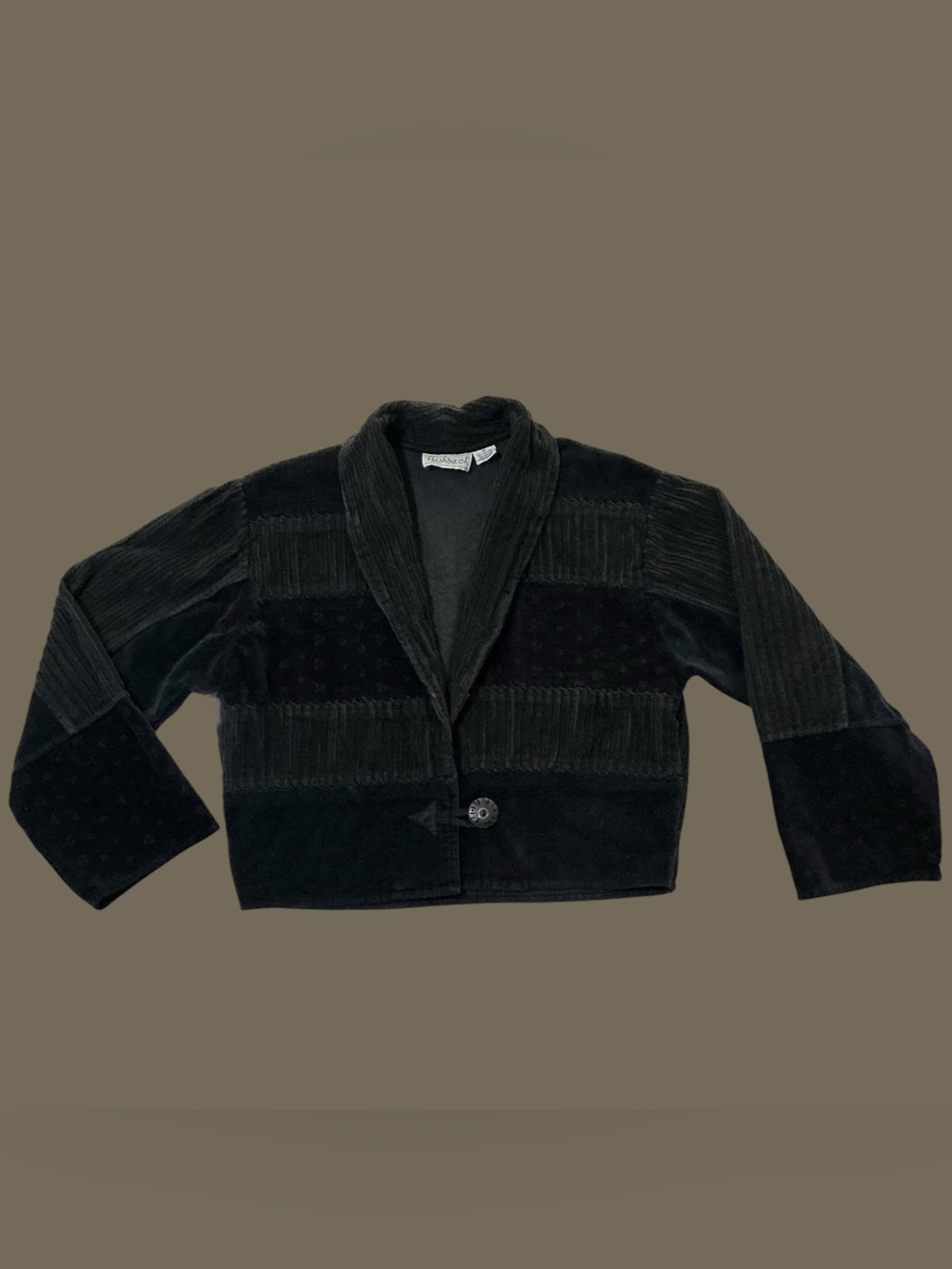 Vintage Flashback Patchwork Corduroy Velvet Cropped Jacket M
